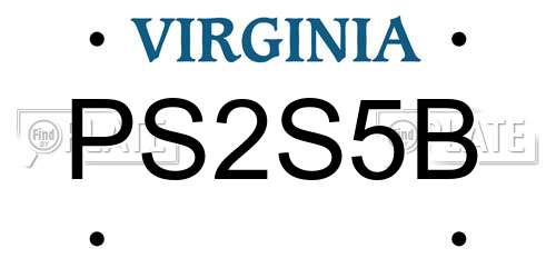 PS2S5B Virginia License Plate