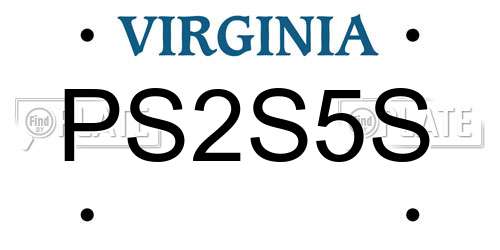 PS2S5S Virginia License Plate