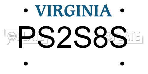 PS2S8S Virginia License Plate