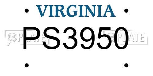 PS3950 Virginia License Plate