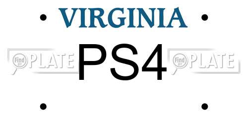PS4 Virginia License Plate