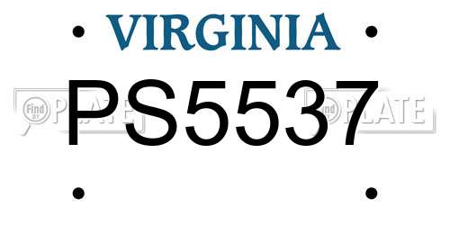 PS5537 Virginia License Plate