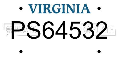 PS64532 Virginia License Plate