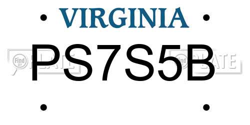 PS7S5B Virginia License Plate