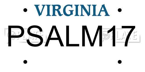 PSALM17 Virginia License Plate