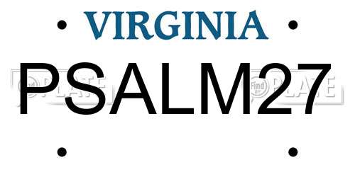 PSALM27 Virginia License Plate