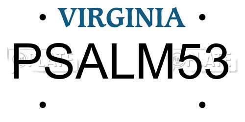 PSALM53 Virginia License Plate