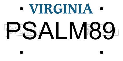 PSALM89 Virginia License Plate