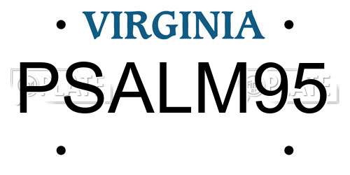 PSALM95 Virginia License Plate