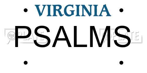 PSALMS Virginia License Plate