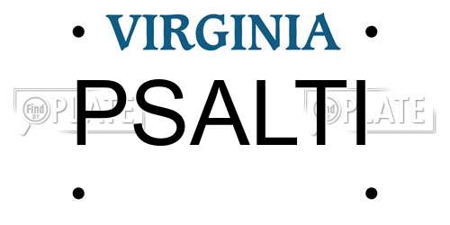 PSALTI Virginia License Plate