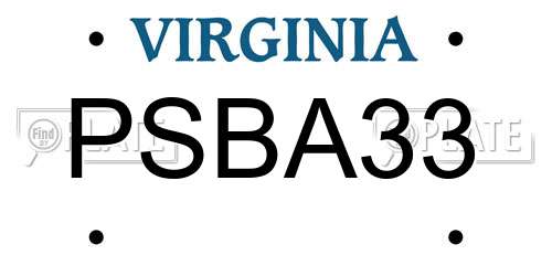 PSBA33 Virginia License Plate