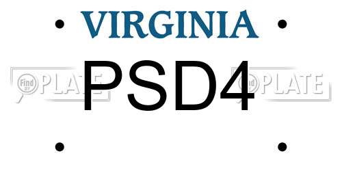PSD4 Virginia License Plate