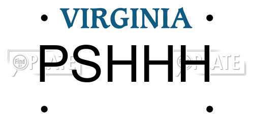 PSHHH Virginia License Plate