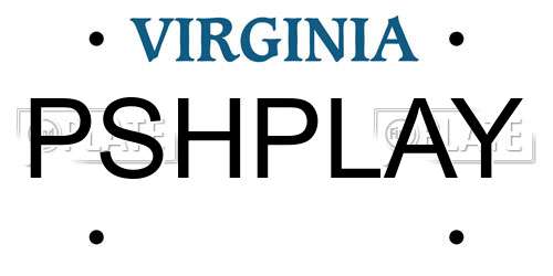 PSHPLAY Virginia License Plate