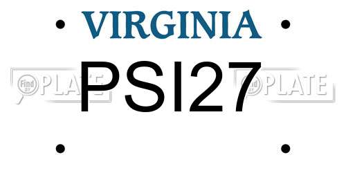 PSI27 Virginia License Plate