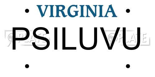 PSILUVU Virginia License Plate