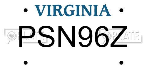 PSN96Z Virginia License Plate
