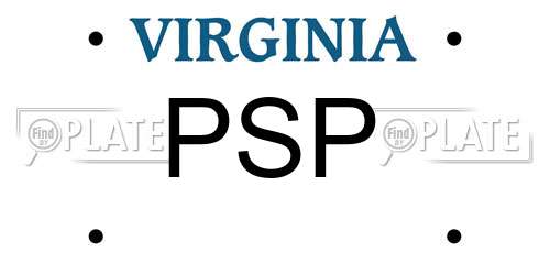 PSP Virginia License Plate