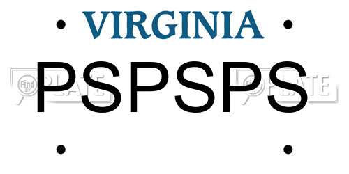 PSPSPS Virginia License Plate