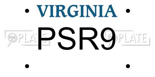 PSR9 Virginia License Plate