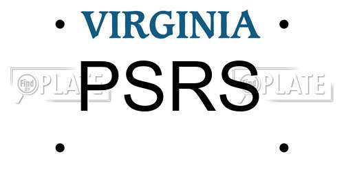 PSRS Virginia License Plate