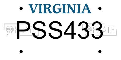 PSS433 Virginia License Plate