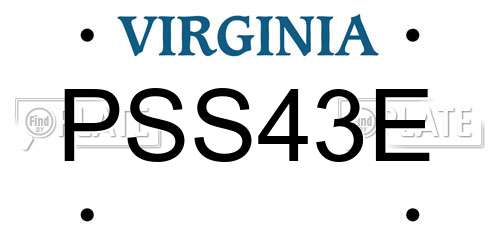 PSS43E Virginia License Plate