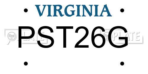 PST26G Virginia License Plate