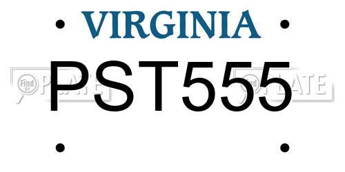 PST555 Virginia License Plate