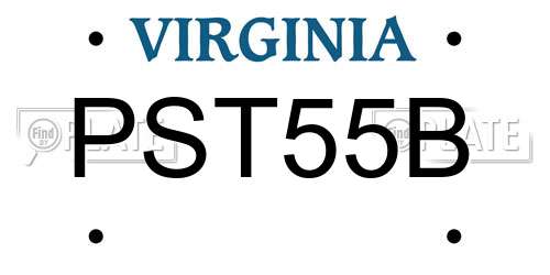 PST55B Virginia License Plate