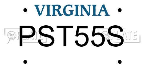 PST55S Virginia License Plate