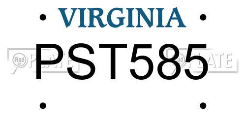 PST585 Virginia License Plate