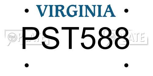 PST588 Virginia License Plate