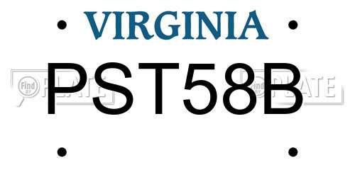 PST58B Virginia License Plate