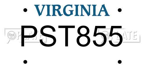 PST855 Virginia License Plate