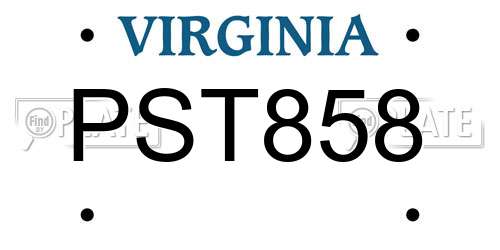 PST858 Virginia License Plate