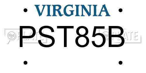 PST85B Virginia License Plate