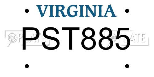 PST885 Virginia License Plate