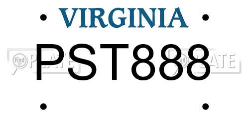 PST888 Virginia License Plate