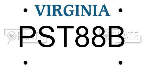 PST88B Virginia License Plate