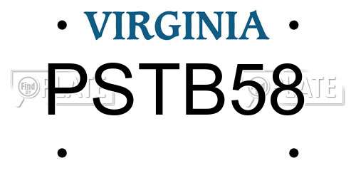 PSTB58 Virginia License Plate