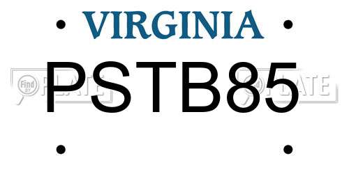PSTB85 Virginia License Plate