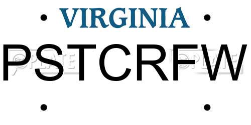 PSTCRFW Virginia License Plate