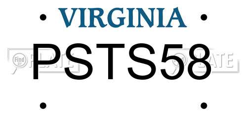 PSTS58 Virginia License Plate