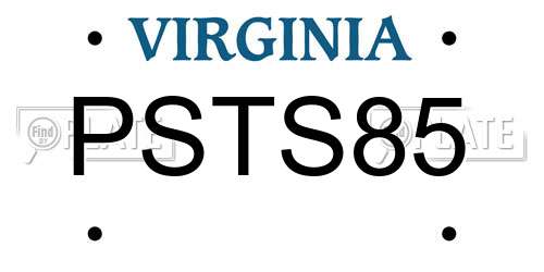 PSTS85 Virginia License Plate