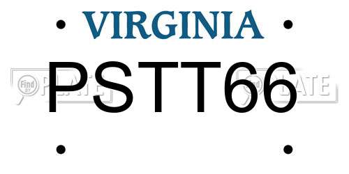 PSTT66 Virginia License Plate