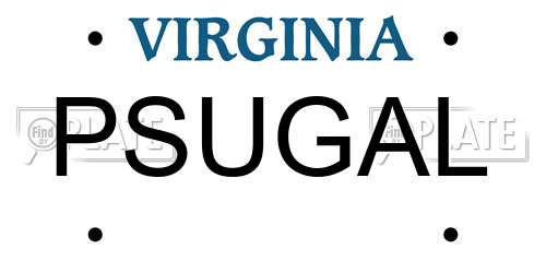 PSUGAL Virginia License Plate
