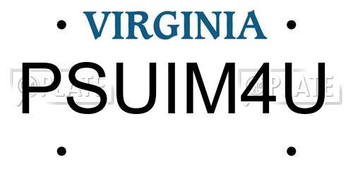 PSUIM4U Virginia License Plate