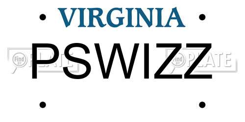 PSWIZZ Virginia License Plate